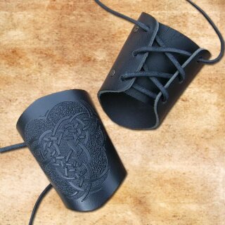 Leather Arm Protector, medium, stamped - schwarz/black, Thorshammer