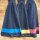 Two-coloured Skirt L/XL black-blue