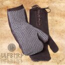 Padded leather mittens with chain maille, ID 6mm