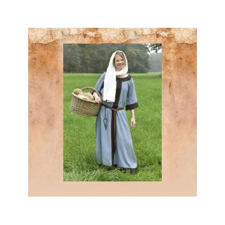 Medieval dress Gudrun, blue-grey/brown