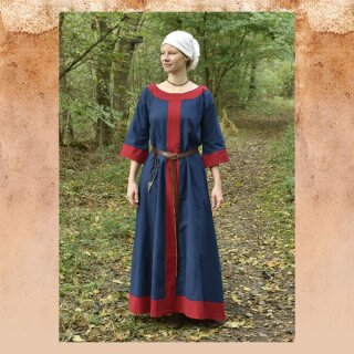 Medieval Dress Gudrun, blue/red