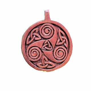 Keltischer Anhänger aus Holz Triskele
