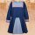 Viking Tunic Havar with embroidery, blue XL
