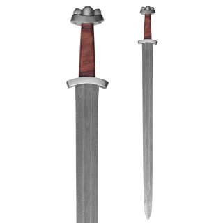 Early Viking Sword Godfred w. Scabbard, Damascus Steel Blade