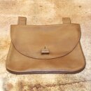 Leather bag with belt loops, square shape
