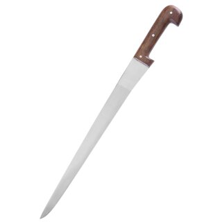 Simple Sax Knife with Leather Sheath, long