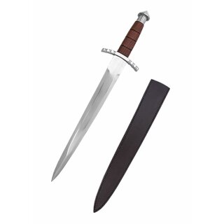 Dagger with Wooden Grip and Leather Sheath