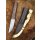 Viking Knife with walnut hilt & leather scabbard, approx. 19 cm
