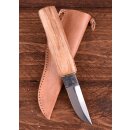 Medieval Utility Knife with wooden handle and leather sheath