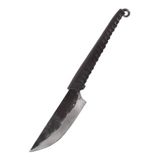 Geschmiedetes Messer mit umwickeltem Ledergriff 21 cm