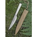 Kitchen knife with handle from bone, 19 cm incl. sheath