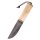 Utility Knife w/ Bone Handle & Leather Sheath, Damascus Steel