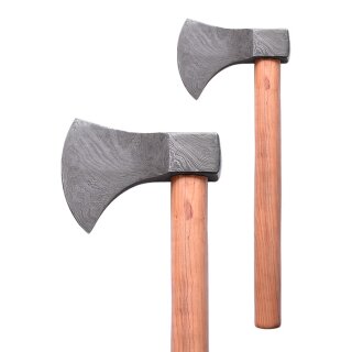 Axe with Damascus steel blade