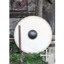 Viking Round Shield with Iron Boss, Wood and Canvas