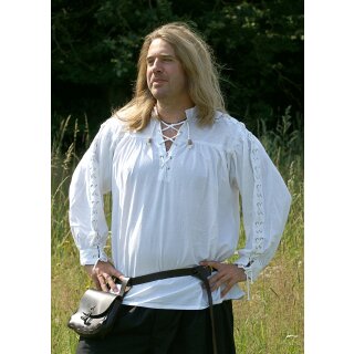 Mittelalter-Hemd, geschnürt, weiß