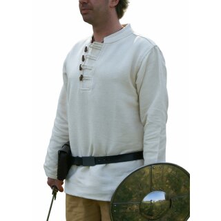 Heavy medieval shirt with wooden buttons, size XXL