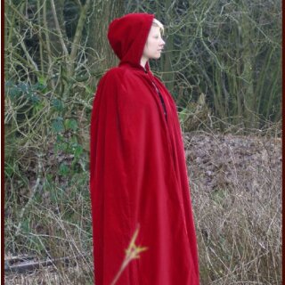 Lined velvet cloak with red hood