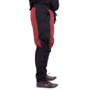Mittelalterliche Hose mit Wadenschnürung, schwarz/rot