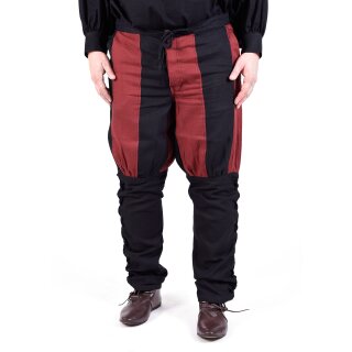 Medieval Trousers with Laced Calves, black/red, size S