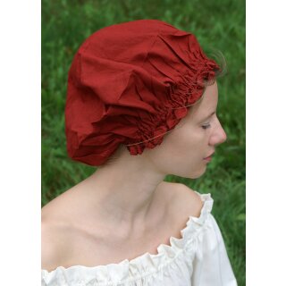 Mittelalterliche Damenhaube, rot