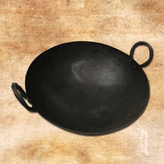 Hand-forged Iron Pan, two riveted handles