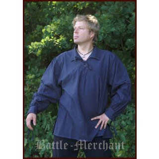 Medieval shirt with crinkled finish, blue, size S