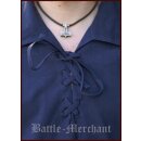 Spätmittelalter-Hemd aus Baumwolle, blau, Gr. S