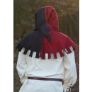 Medieval cotton hood, red/black