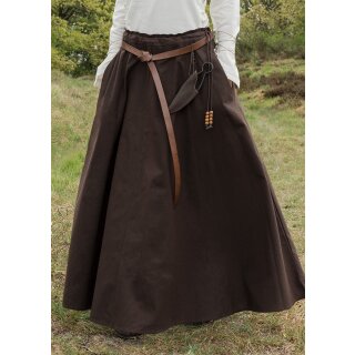 Medieval Skirt, wide flare, dark brown, size XL