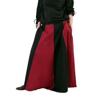 Medieval Skirt, wide flare, black/red, size XXL