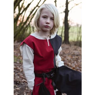 Tabard / Surcoat Lucas for Children, Mi-Parti, black/red