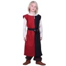 Tabard / Surcoat Lucas for Children, Mi-Parti, black/red