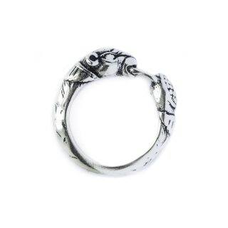 Wikinger Ring mit Hundekopf, Silber