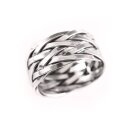 Viking Ring Hedin with braid pattern, silver
