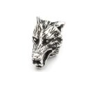 Wolfs Head Beard Bead, Silver