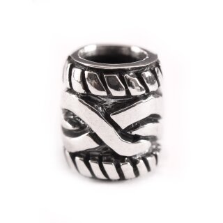 Beard Bead and Hair Bead with Celtic Pattern, Silver