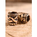 Beard Bead and Hair Bead with Celtic Pattern, Bronze