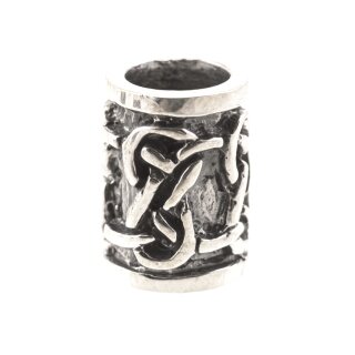 Silver Medieval Bead with Celtic Knots
