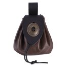 Large Medieval Money Pouch, leather, with metal closure