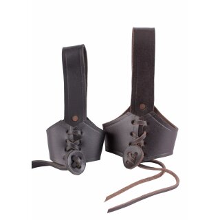Leather belt-holder for drinking horns larger than 0,4 Liter, black