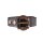 Leather belt with buckle and imprint in celtic design, black