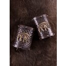 Armsch&uuml;tzer aus Leder, Keltisches Wildschwein-Motiv, Paar
