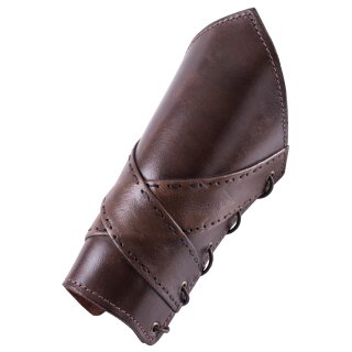 Padded Leather Bracers with Cross Banding, Pair 
