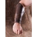Padded Leather Bracers with Cross Banding, Pair 