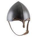 Nasal Helmet with Celtic Motifs, Antiqued Steel