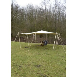 Awning / Tarpaulin with Triangular Rings, 350 gsm, natural-coloured, 4 x 5 m