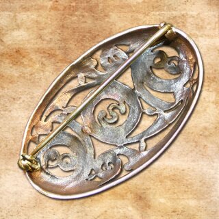 schöne Gewand Fibel Gewandspange keltisches Anderswelt Tier aus Bronze Kelten 