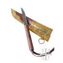 Kleines Wikinger-Messer aus Gotland, Damaststahl, Holzgriff