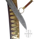 Viking Seax, Long Sax Knife, Damascus Steel, Wood/Bone Handle