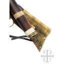 Wikinger-Saxmesser, Langsax aus Damaststahl, Holz-Knochengriff